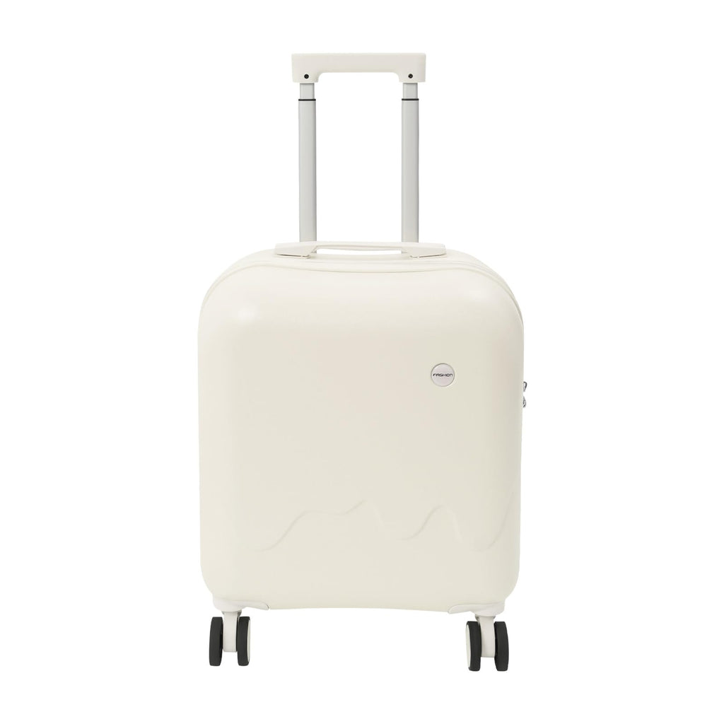 Pearl White 18In Hardside Rolling Suitcase with Cup Holder & USB Port D287284