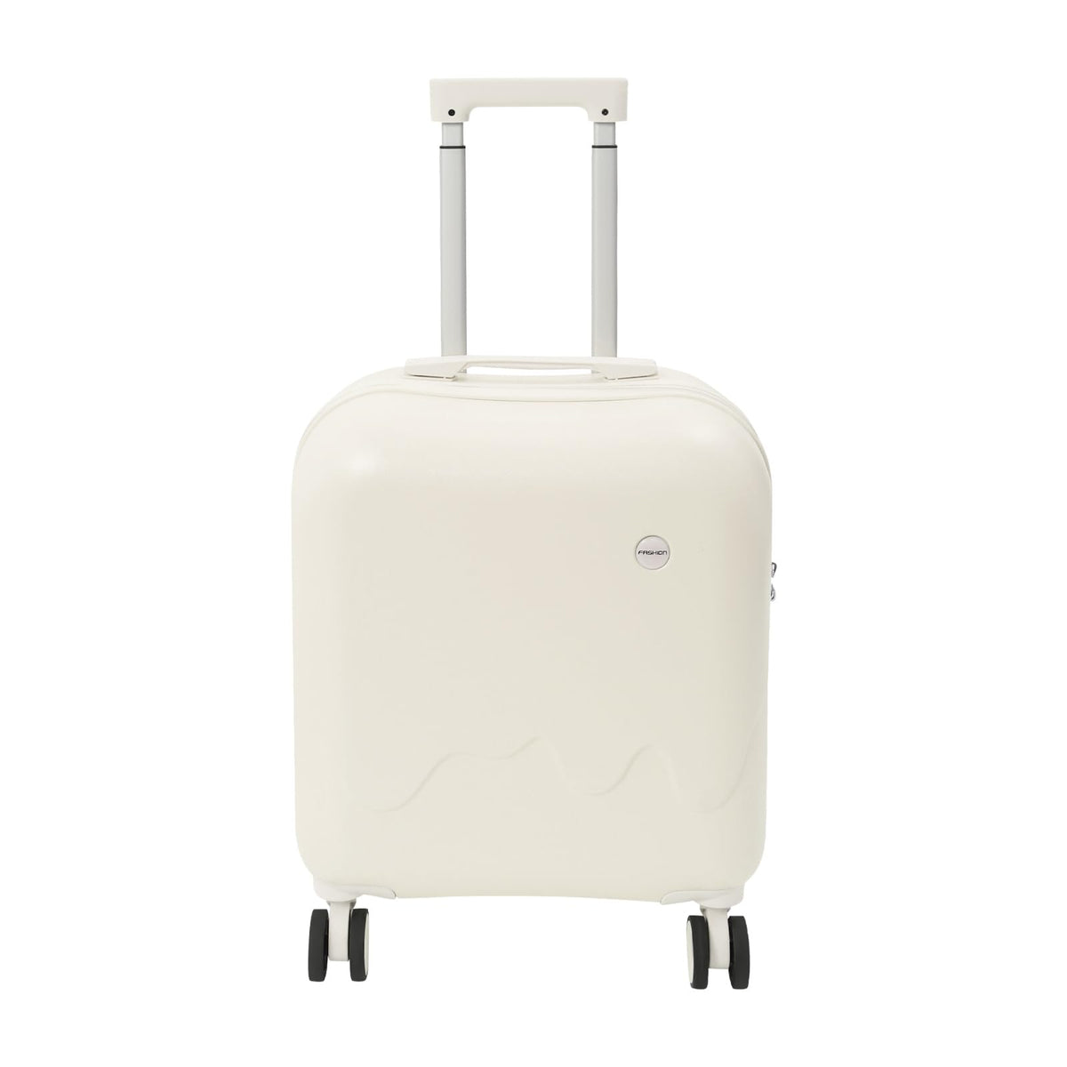 Pearl White 18In Hardside Rolling Suitcase with Cup Holder & USB Port D287284