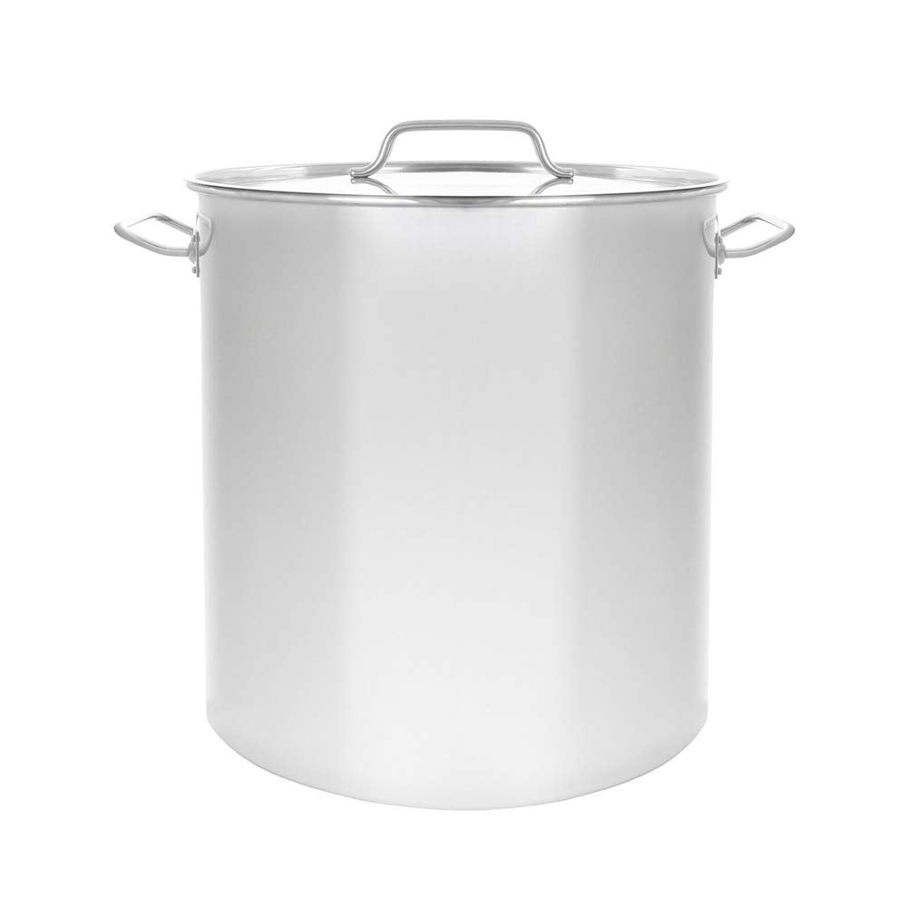 60QT Polished Stainless Steel Stock Pot with Lid Y437352