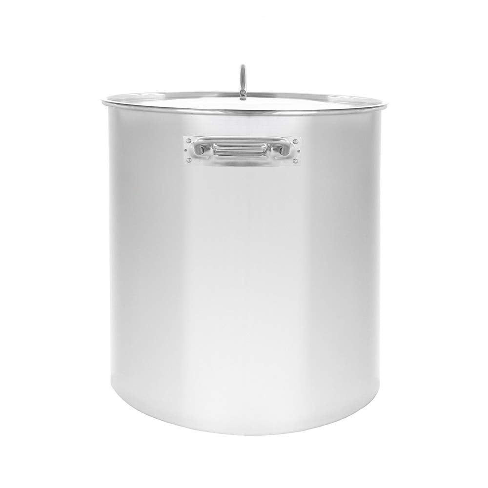 60QT Polished Stainless Steel Stock Pot with Lid Y437352