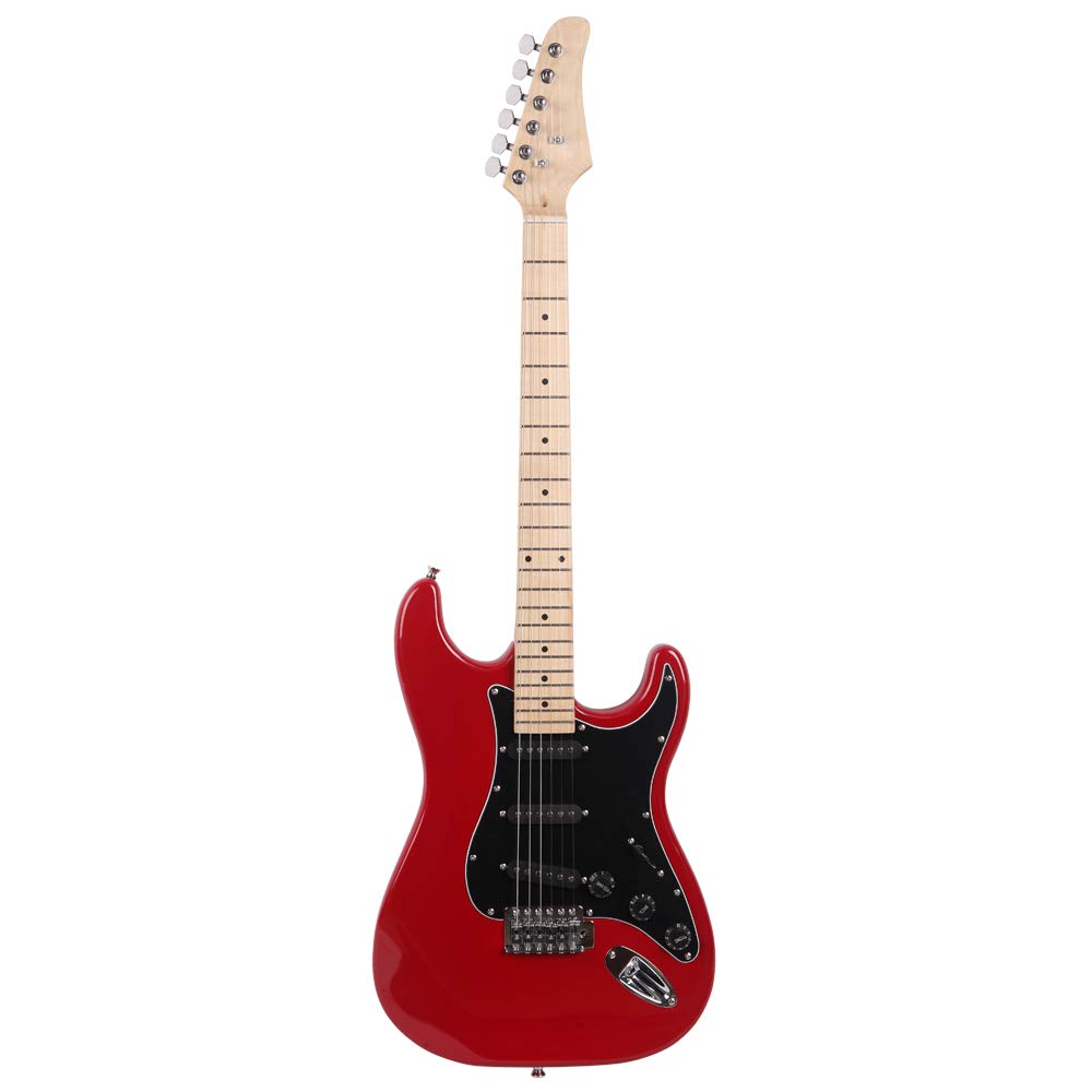 39 Inch Beginner Electric Guitar Kit with Bag, Strap, 20W Amplifier, Red E995756