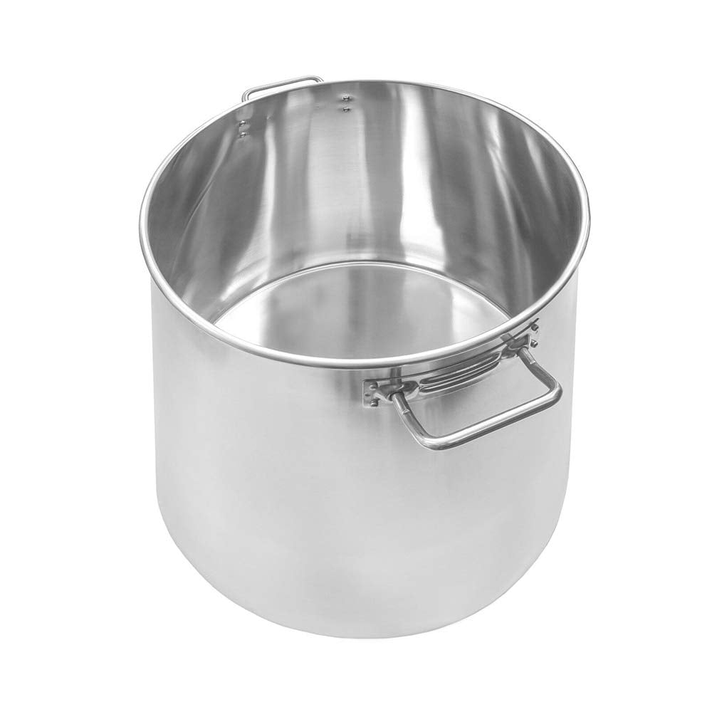 60QT Polished Stainless Steel Stock Pot with Lid Y437352