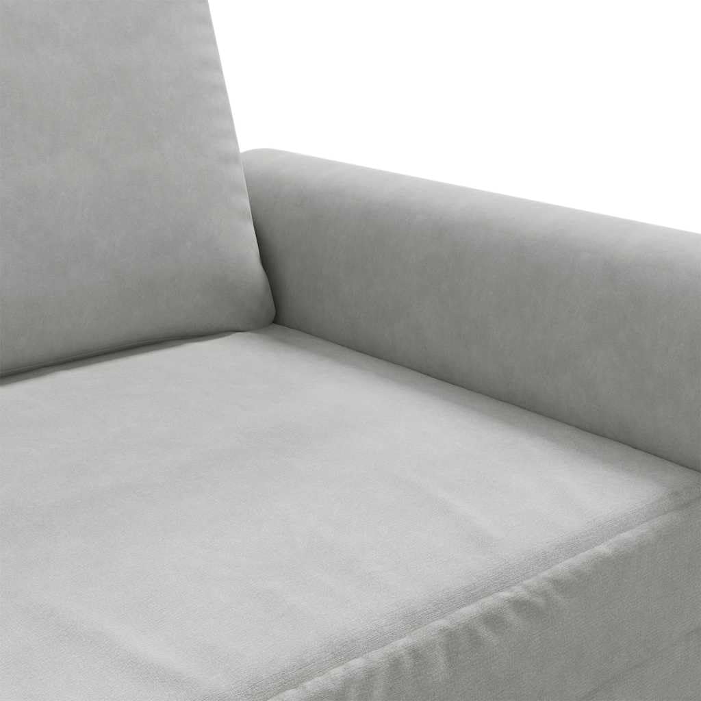 Light Gray Velvet 3-Seater Sofa H2586