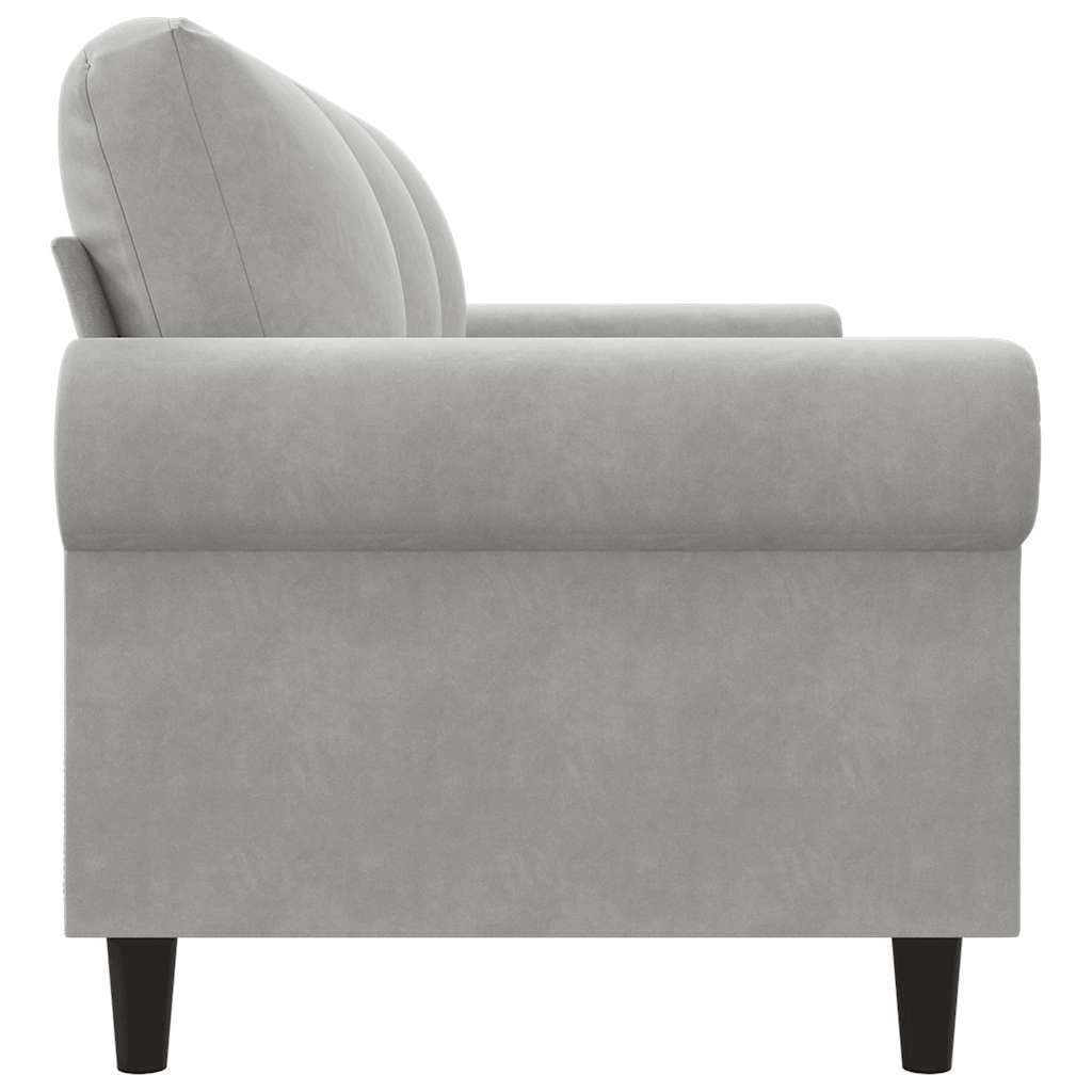 Light Gray Velvet 3-Seater Sofa H2586