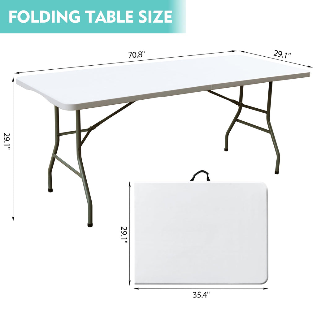 White 6FT Foldable Plastic Table V2254
