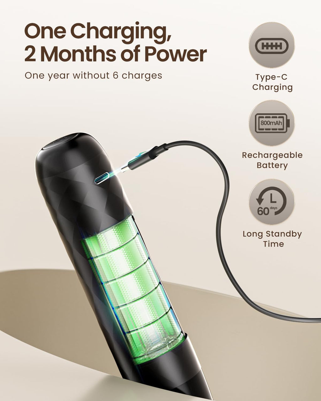 Rechargeable Milk Frother with Detachable Wand Y382065