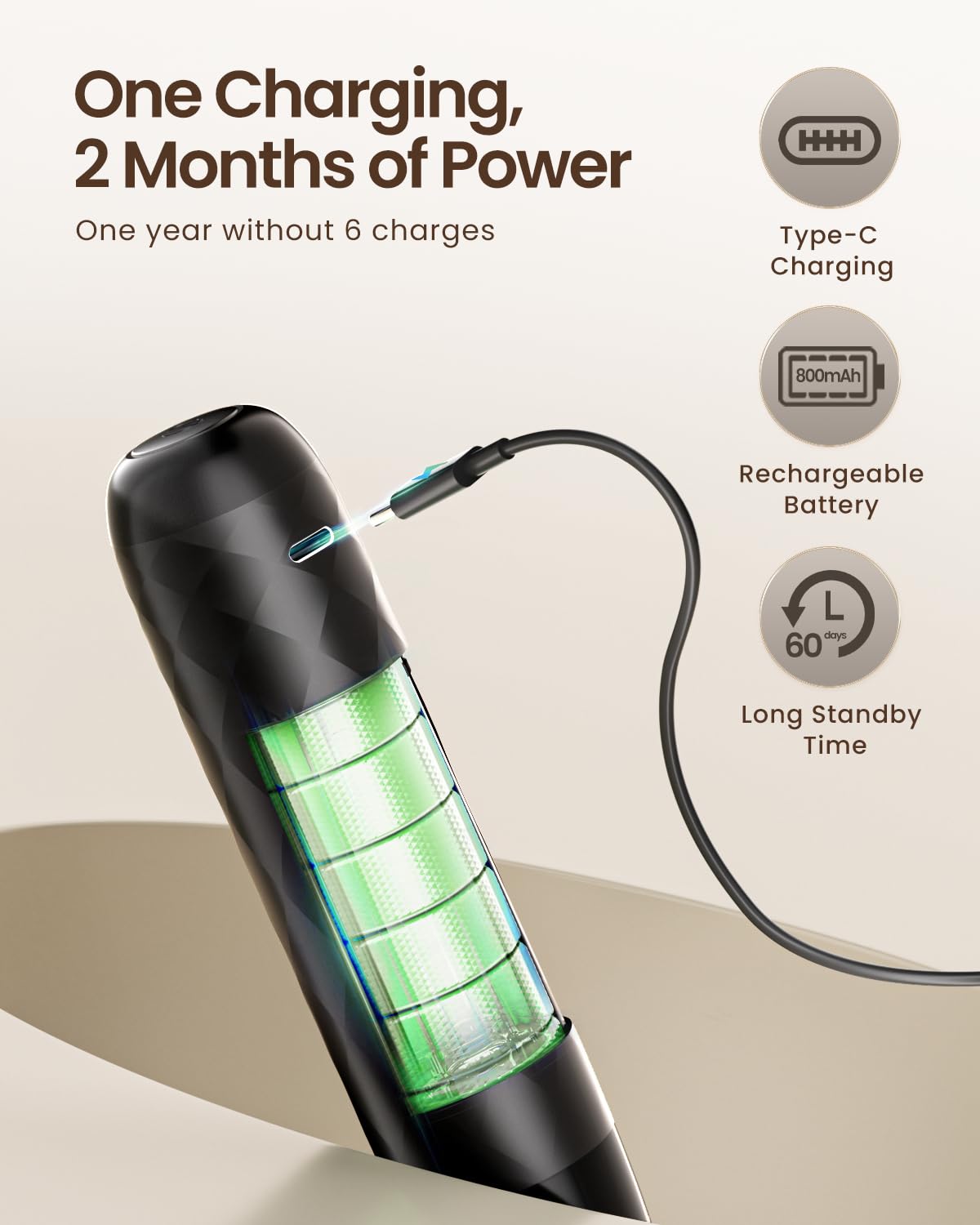 Rechargeable Milk Frother with Detachable Wand Y382065