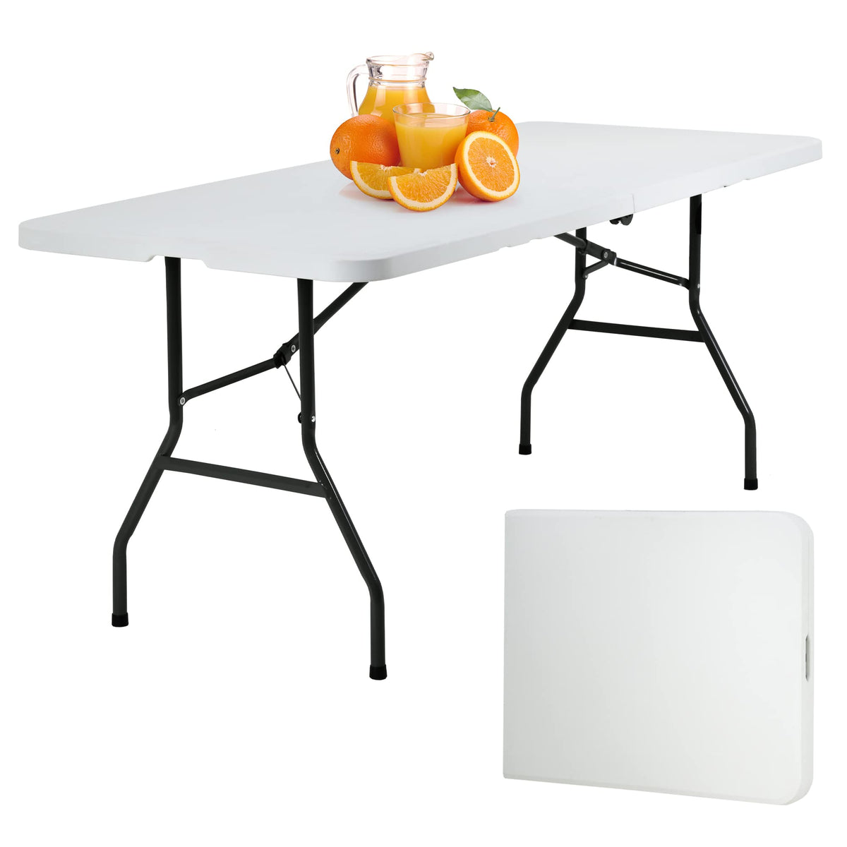 6FT White Portable Plastic Folding Table U528