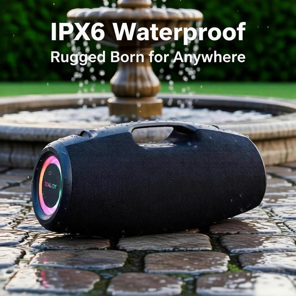 Black 120W Portable Waterproof Bluetooth Speaker C528004