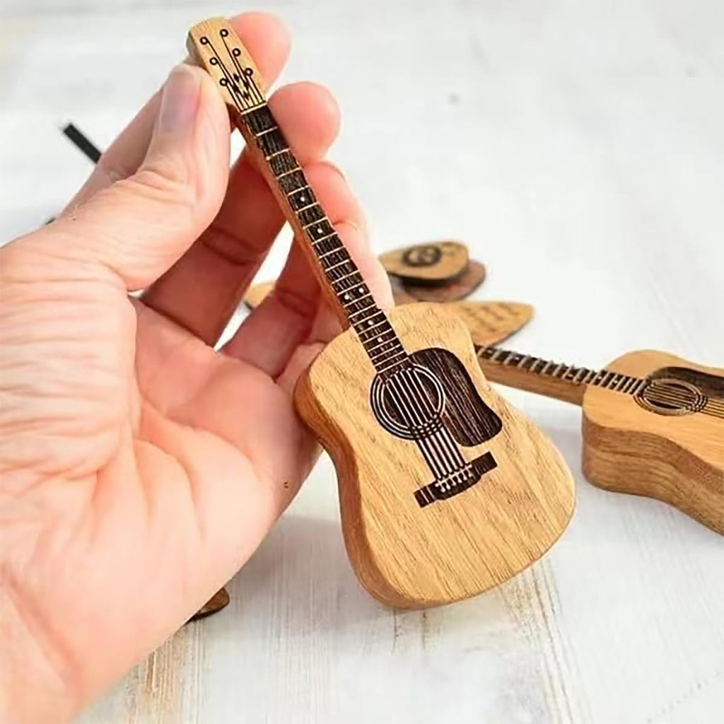 Wooden Guitar Pick Box with Stand 3PCS W5810