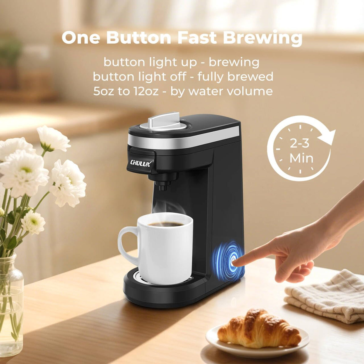 Black Mini Single Serve Coffee Maker I988