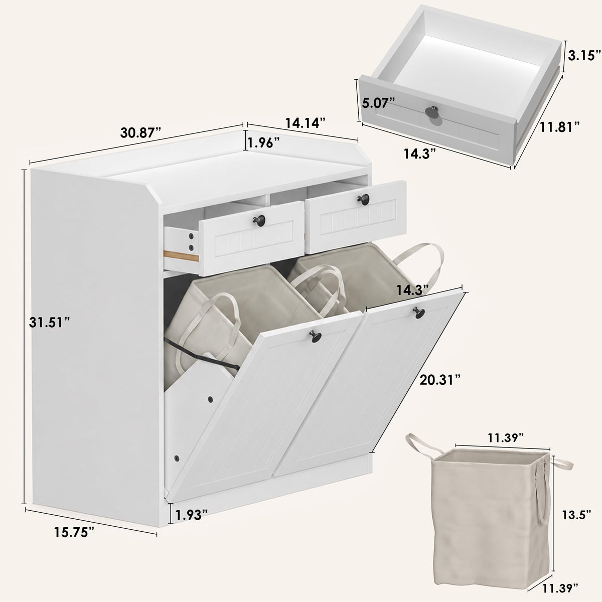 8 Gallon Double Tilt Out Trash Can Cabinet L828