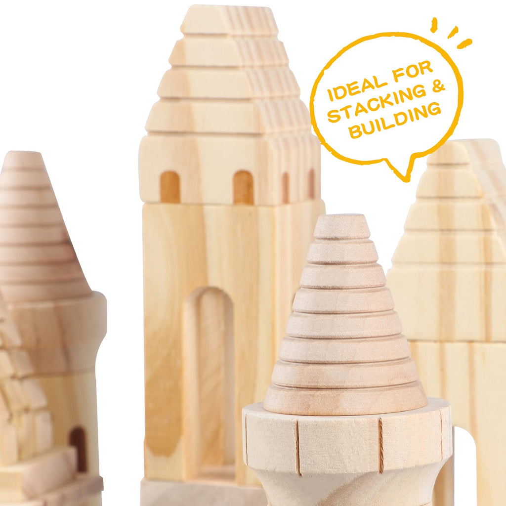 75 Pieces Wooden Castle Building Blocks B381