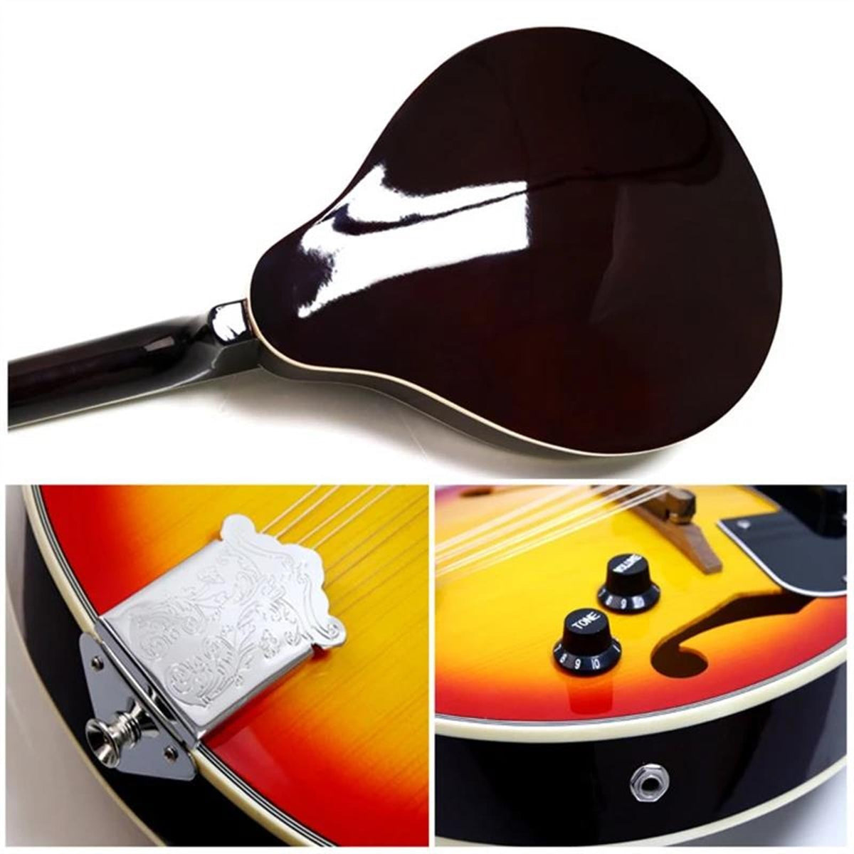 8 Strings Sunburst Mandolin Instrument F178