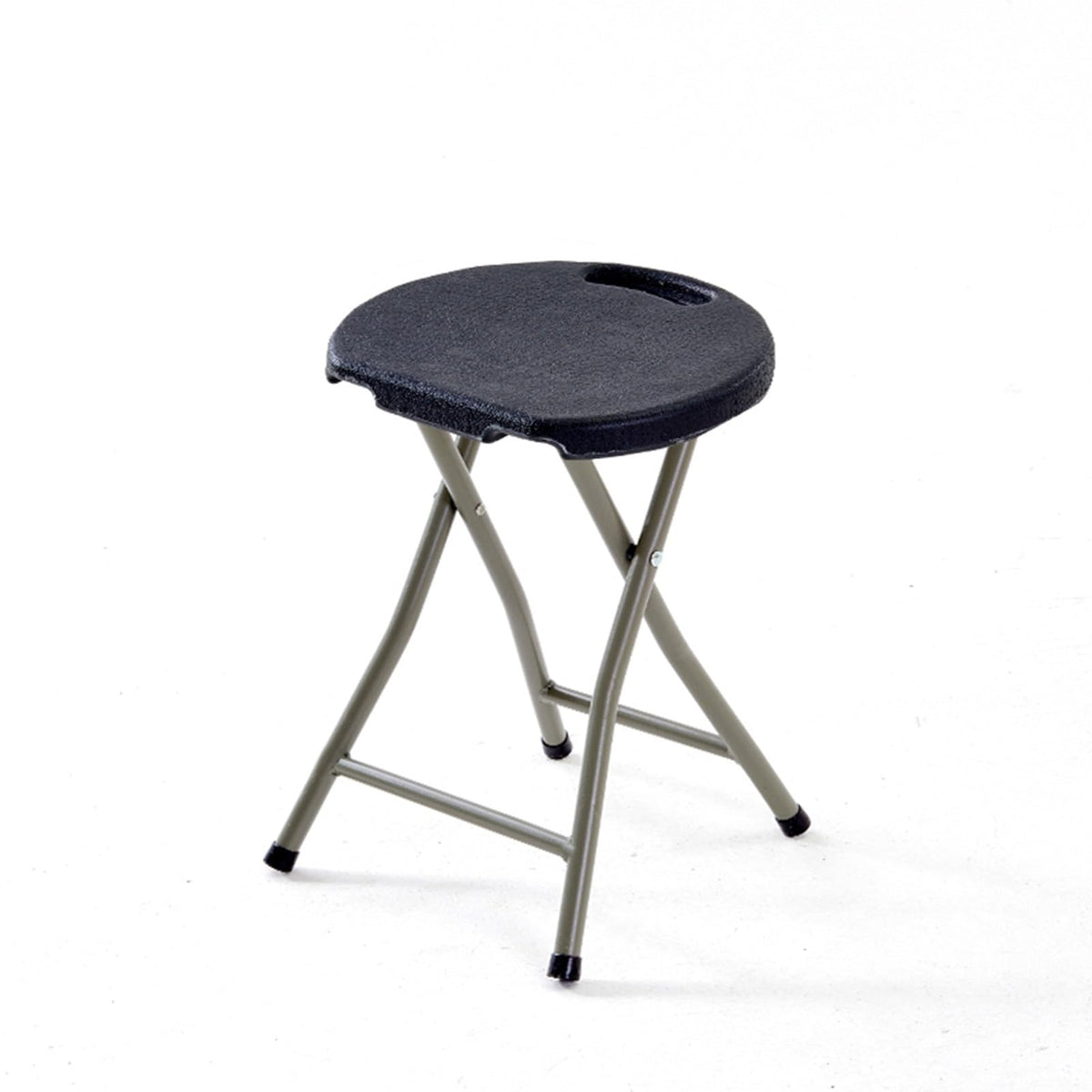 18 Inch Portable Folding Stool with Handle, 500lbs Capacity Round Plastic Chair Z970865