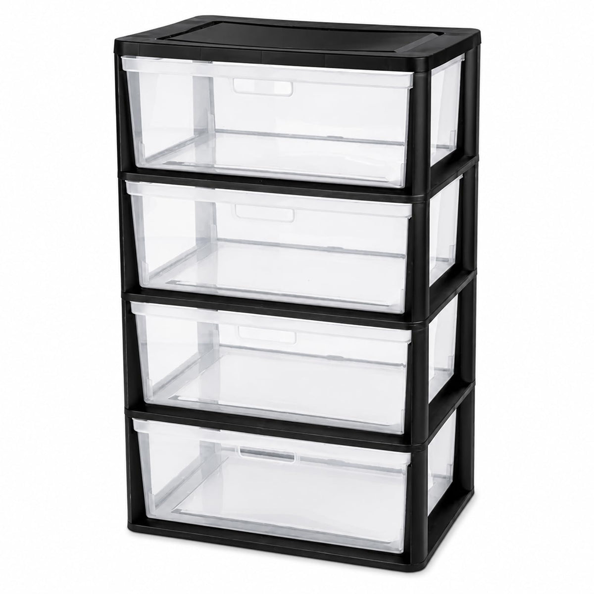 Wide 4 Drawer Plastic Storage Tower Organizer C905