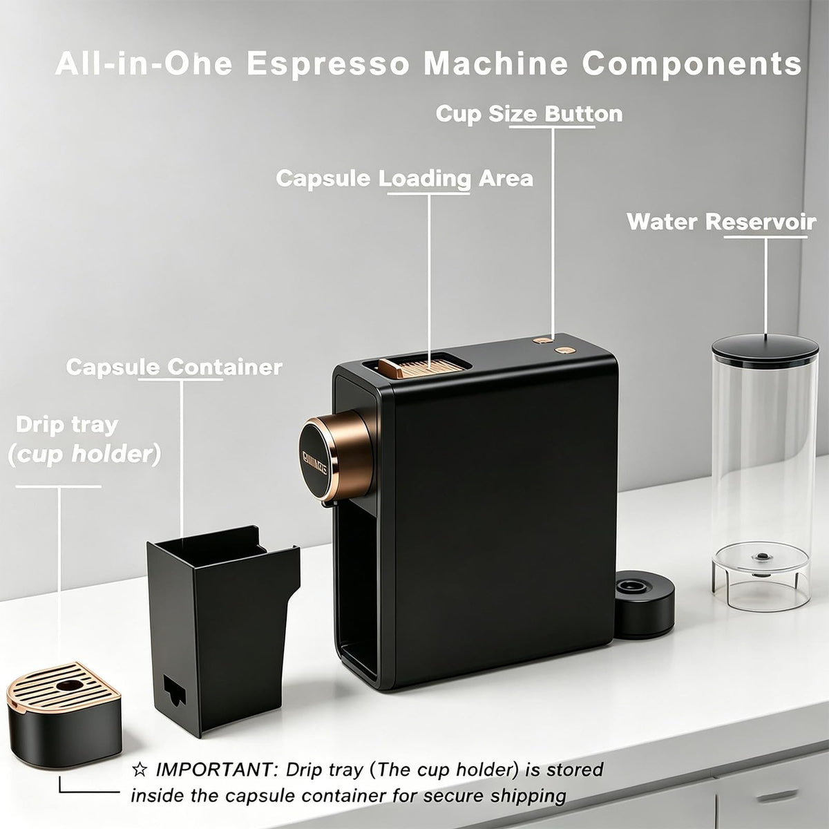 20 Bar Programmable Espresso Machine with 18oz Tank W44055
