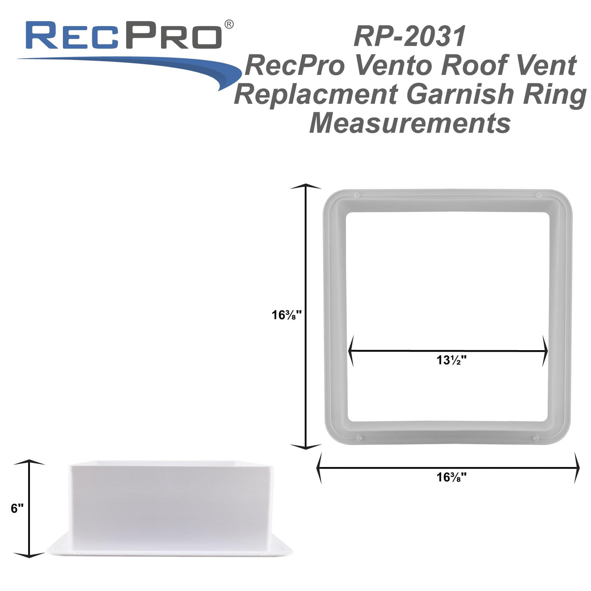 6" Garnish Ring Roof Vent Replacement V476546