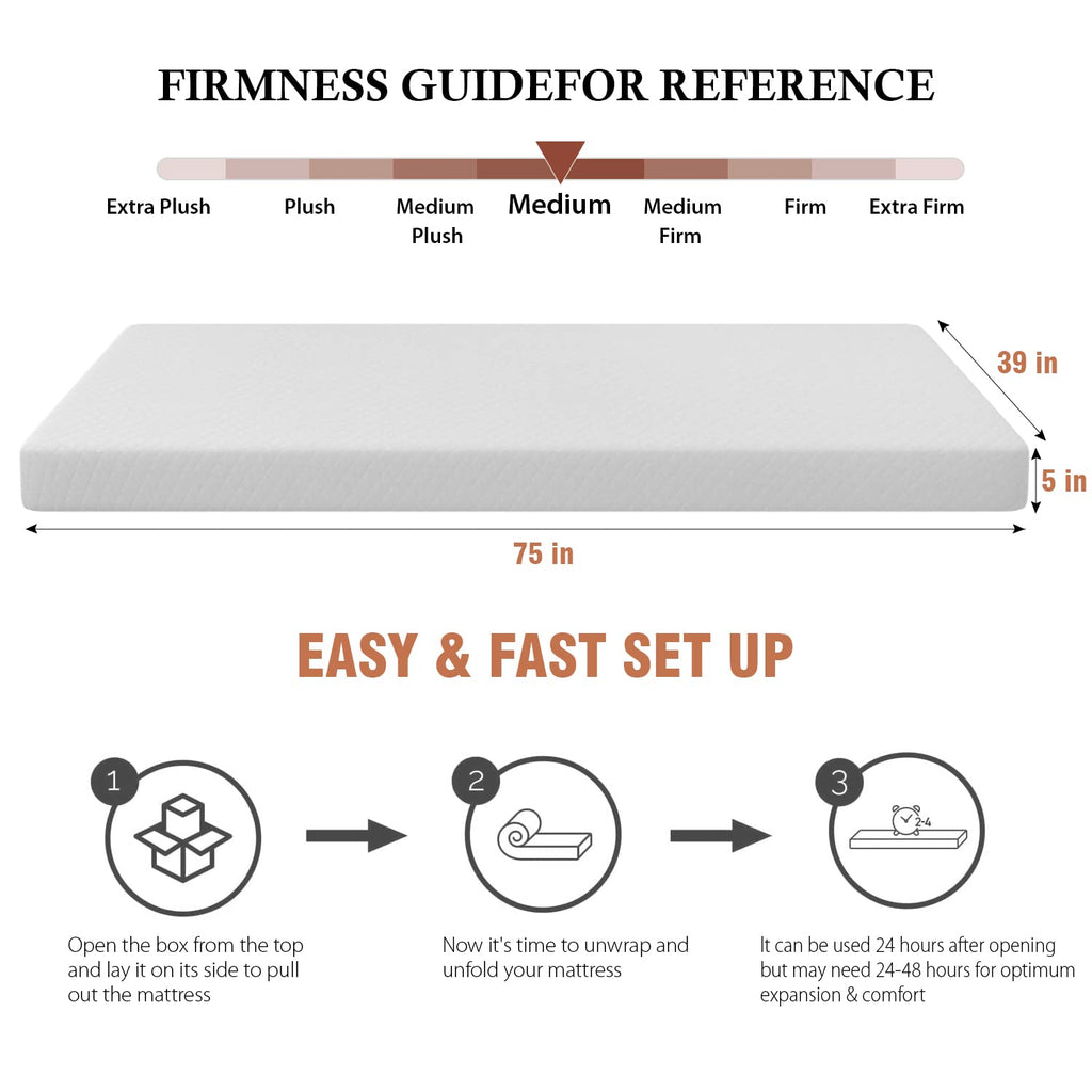 5 Inch Twin Gel Memory Foam Mattress G6952