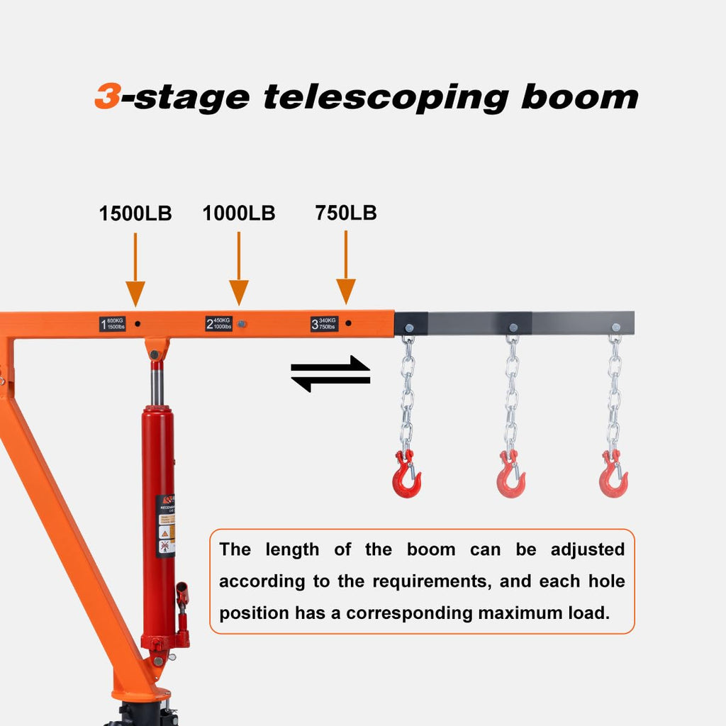 1500 lb Hydraulic Hitch Mounted Truck Crane S140