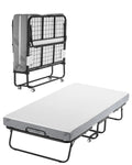 White Twin Size Folding Bed with 5 in Memory Foam Mattress V887