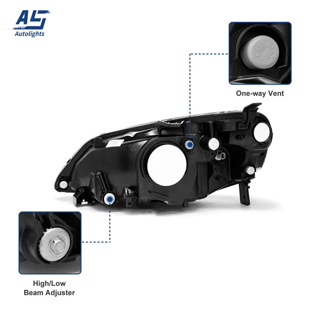 Headlight Assembly with Chrome Housing Amber Reflector Driver and Passenger Side M6575