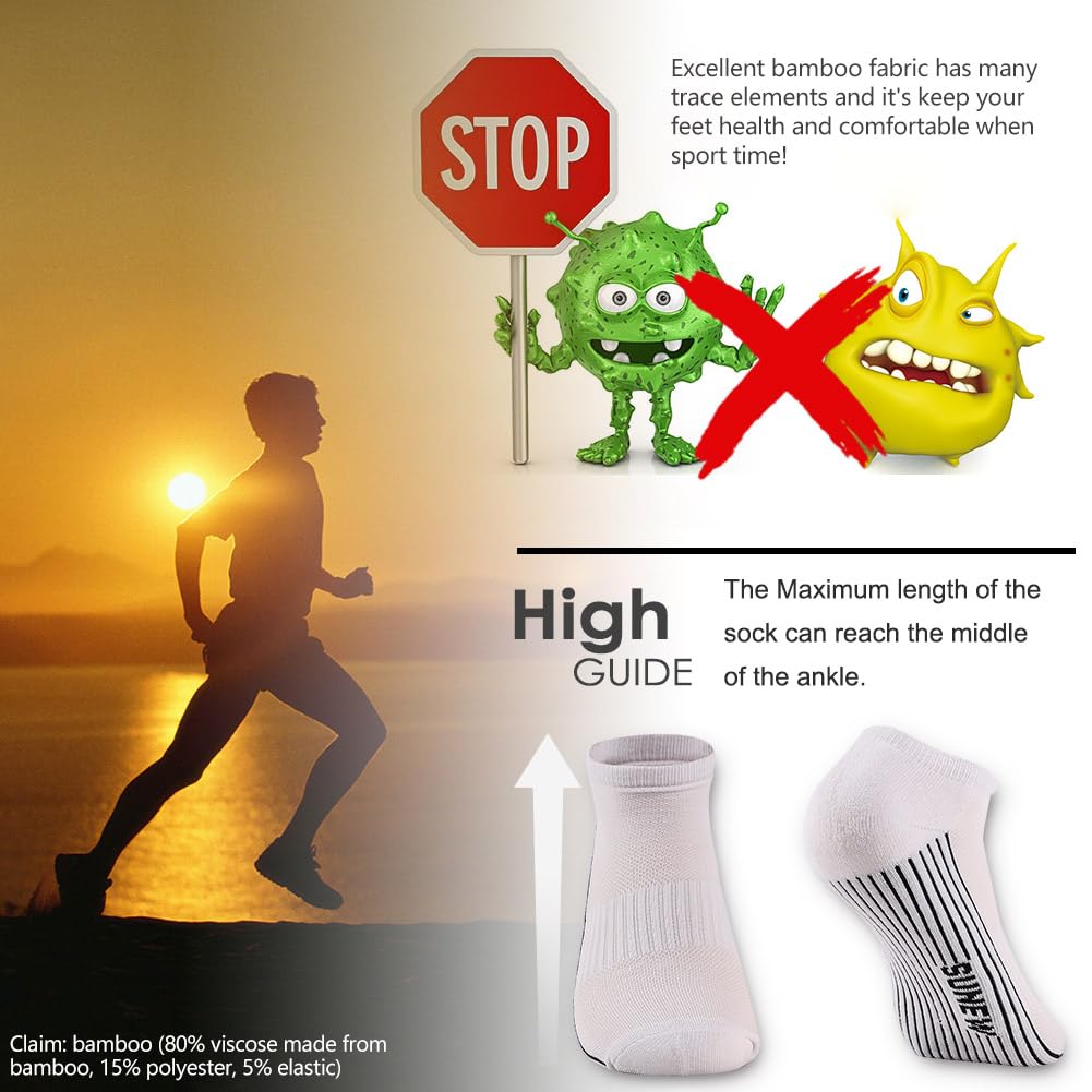 6 Pairs Viscose Bamboo Cushioned Ankle Socks Q36470