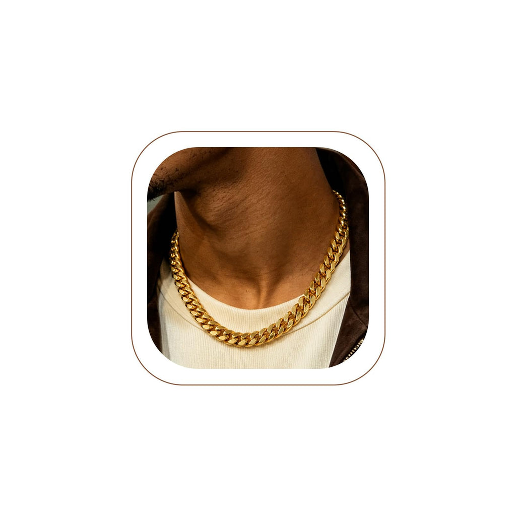Stainless Steel Cuban Link Chain Necklace K24535