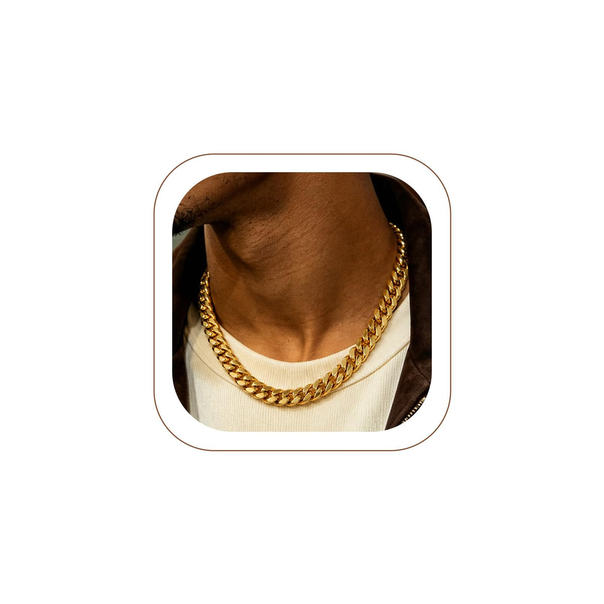 Stainless Steel Cuban Link Chain Necklace K24535