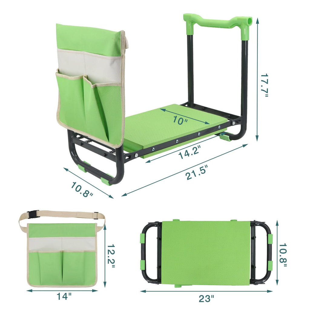 Foldable Garden Kneeler and Seat with Tool Storage Pouch M55212