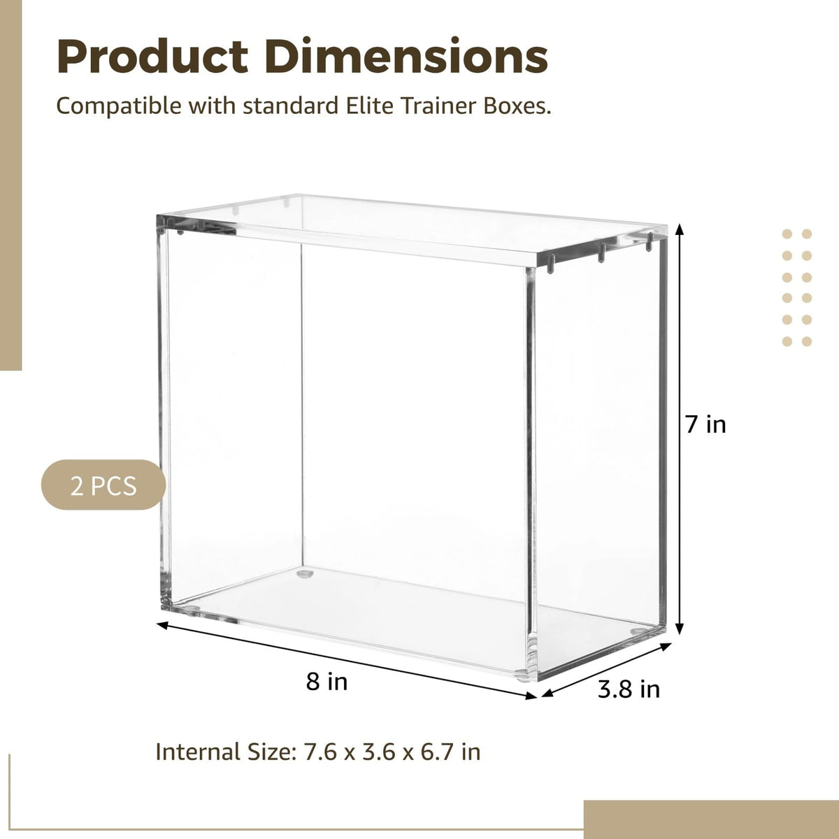 2 Pcs Acrylic Display Cases with Lid Y179001