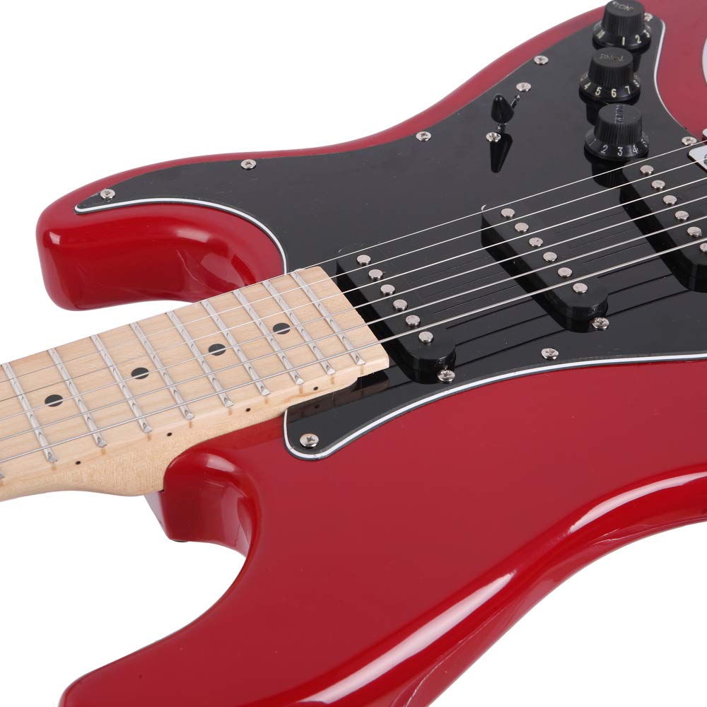 39 Inch Beginner Electric Guitar Kit with Bag, Strap, 20W Amplifier, Red E995756