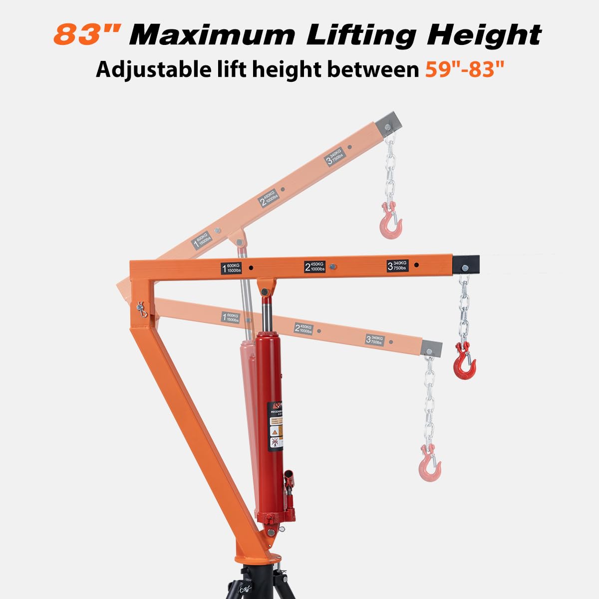 1500 lb Hydraulic Hitch Mounted Truck Crane S140