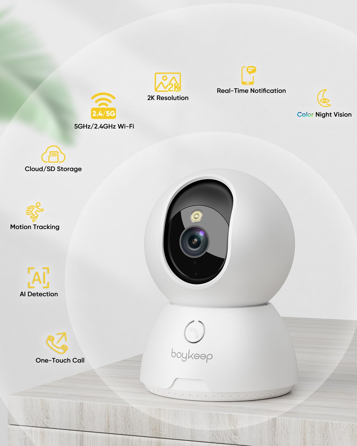 2K Indoor Security Camera 2-Pack with Night Vision F2058