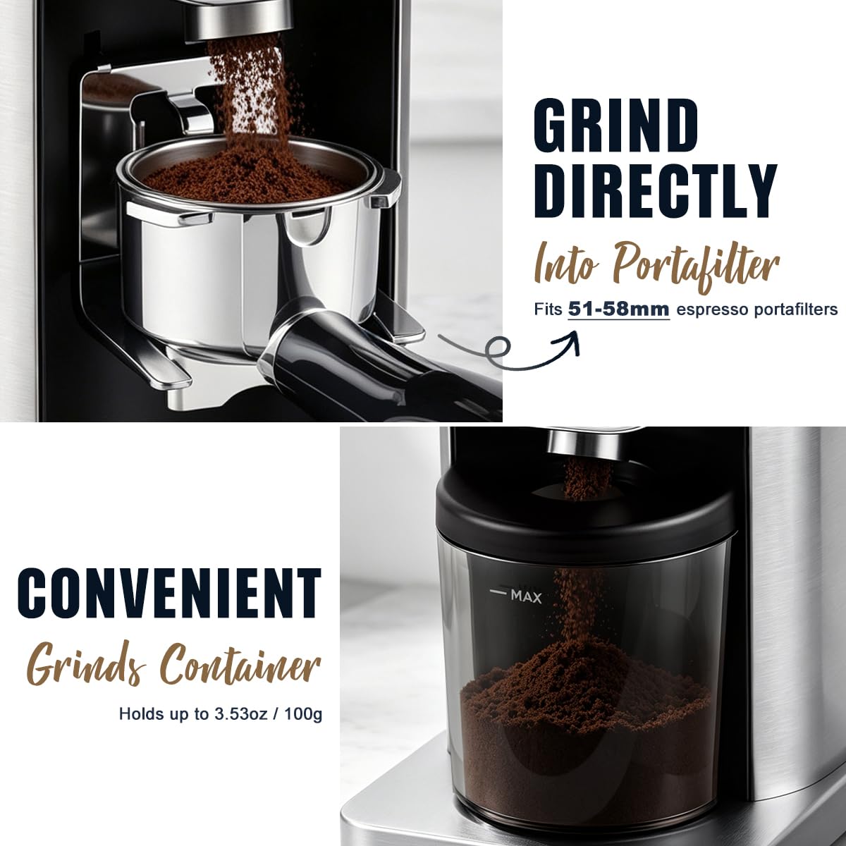 Electric Burr Coffee Grinder 48 Grind Settings C129