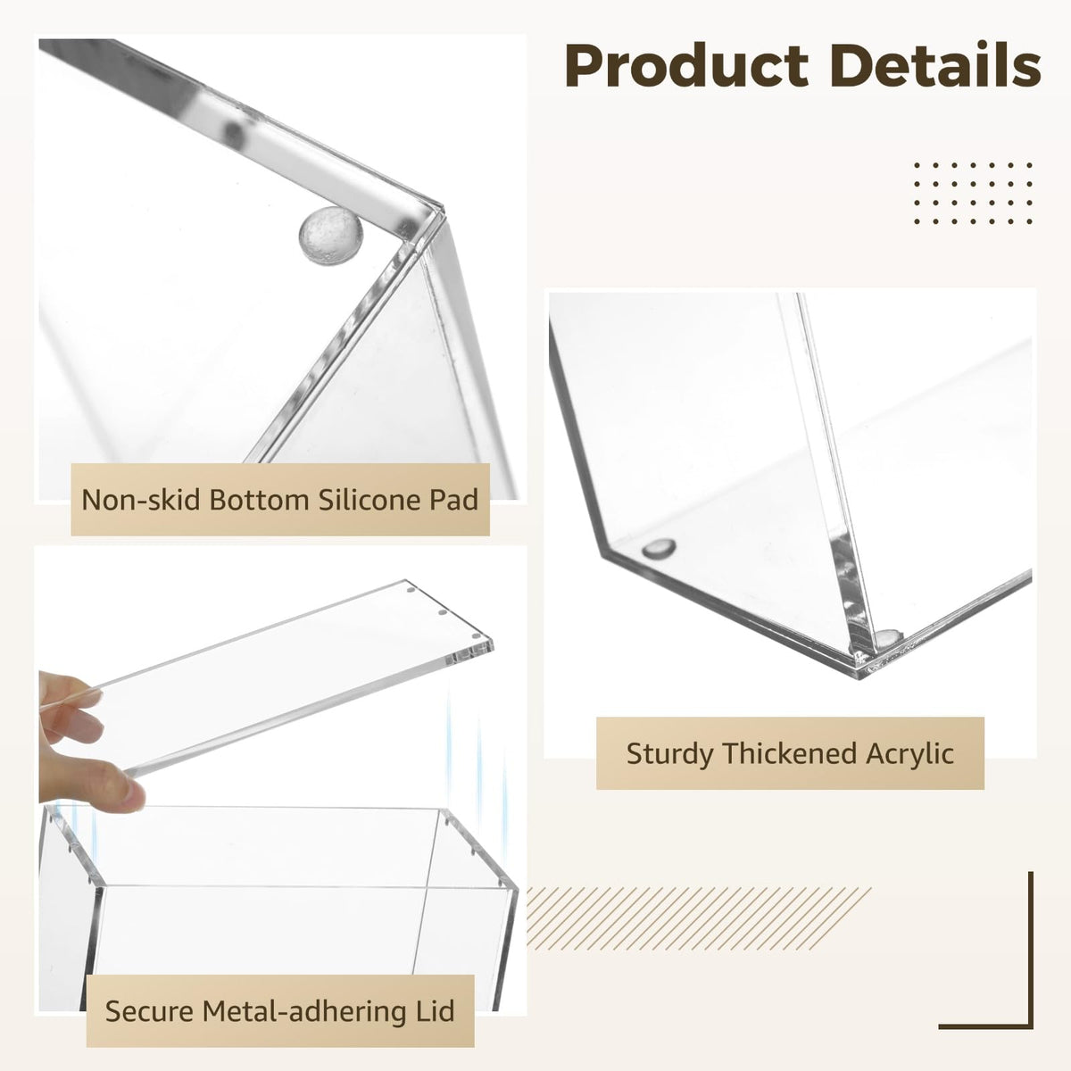2 Pcs Acrylic Display Cases with Lid Y179001