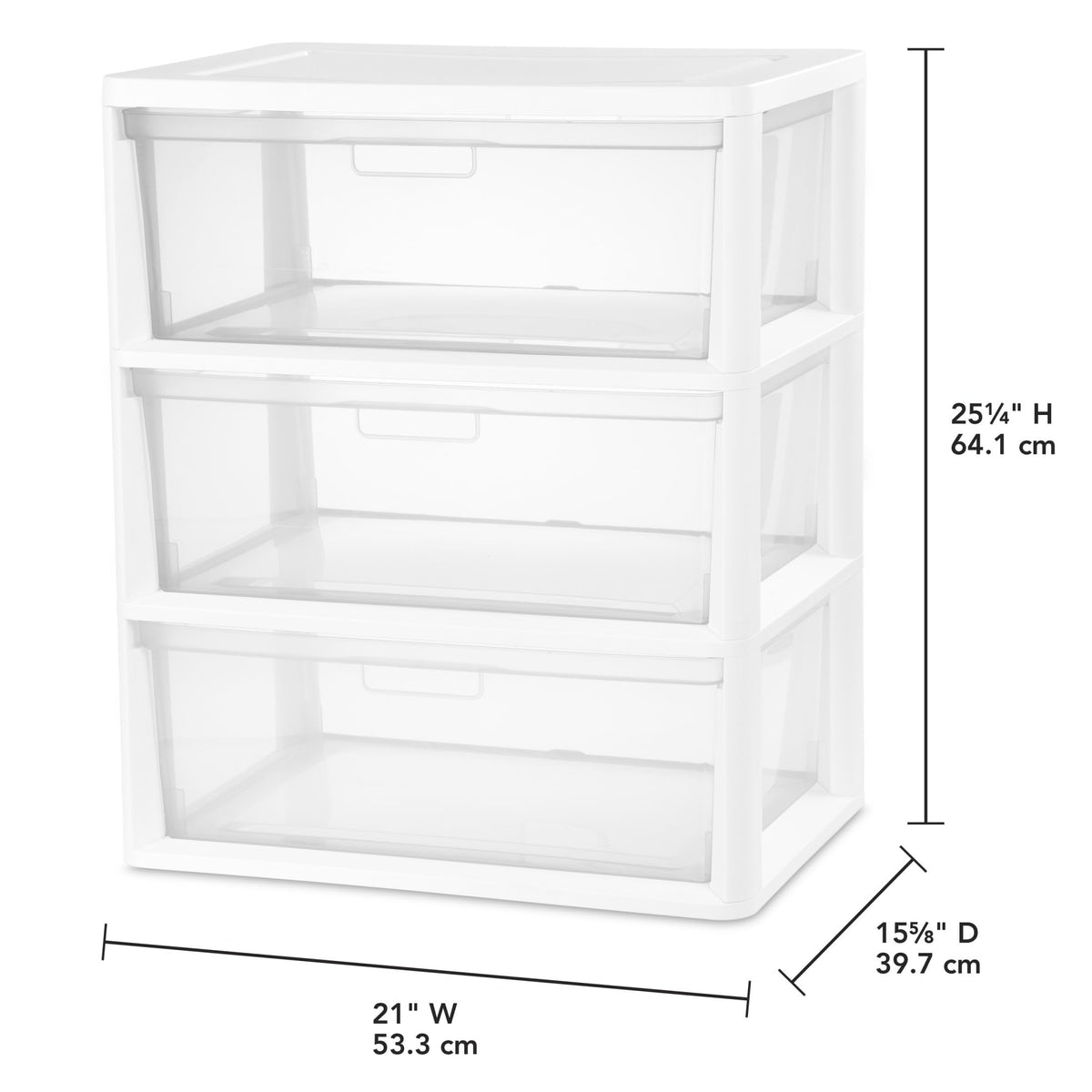 White 3 Drawer Plastic Storage Unit T16140