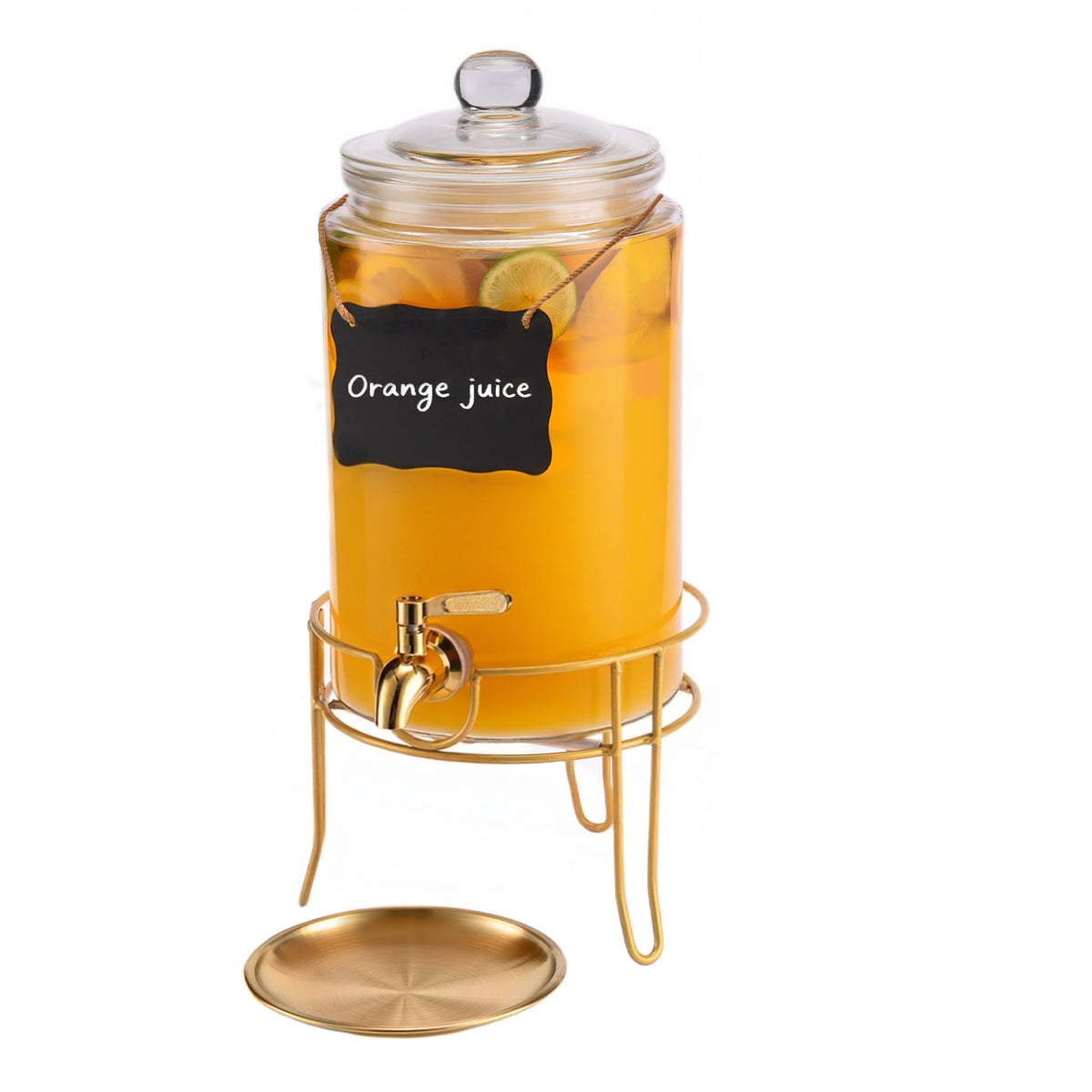 1 Gallon Glass Drink Dispenser with Stand A714