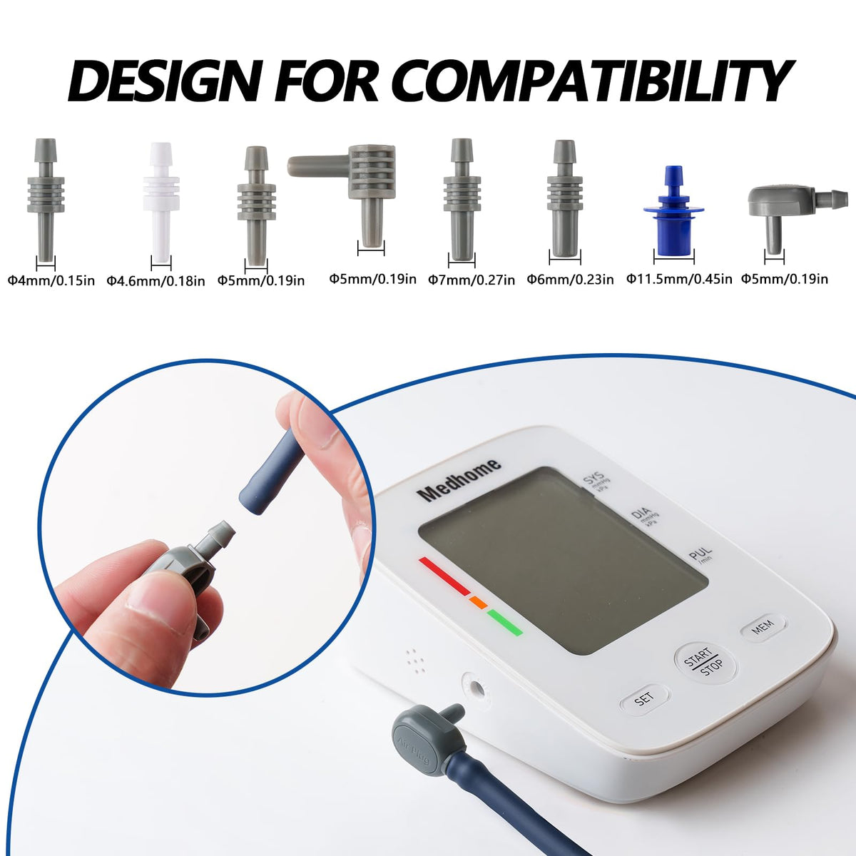 Extra Large Blood Pressure Cuff Upper Arm 8.7"-20.5" Replacement Cuff with 8 Connectors A8296