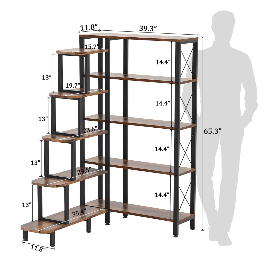 Large Reversible 5 Tier Corner Bookshelf V8337