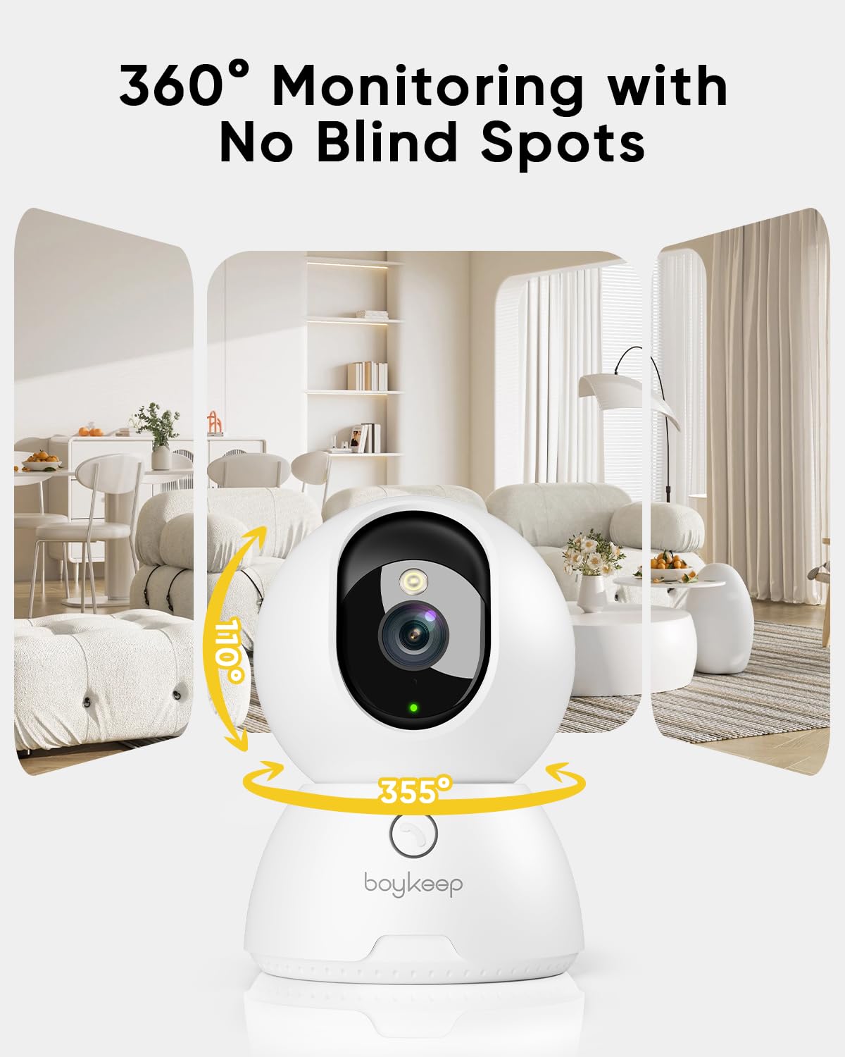 2K Indoor Security Camera 2-Pack with Night Vision F2058
