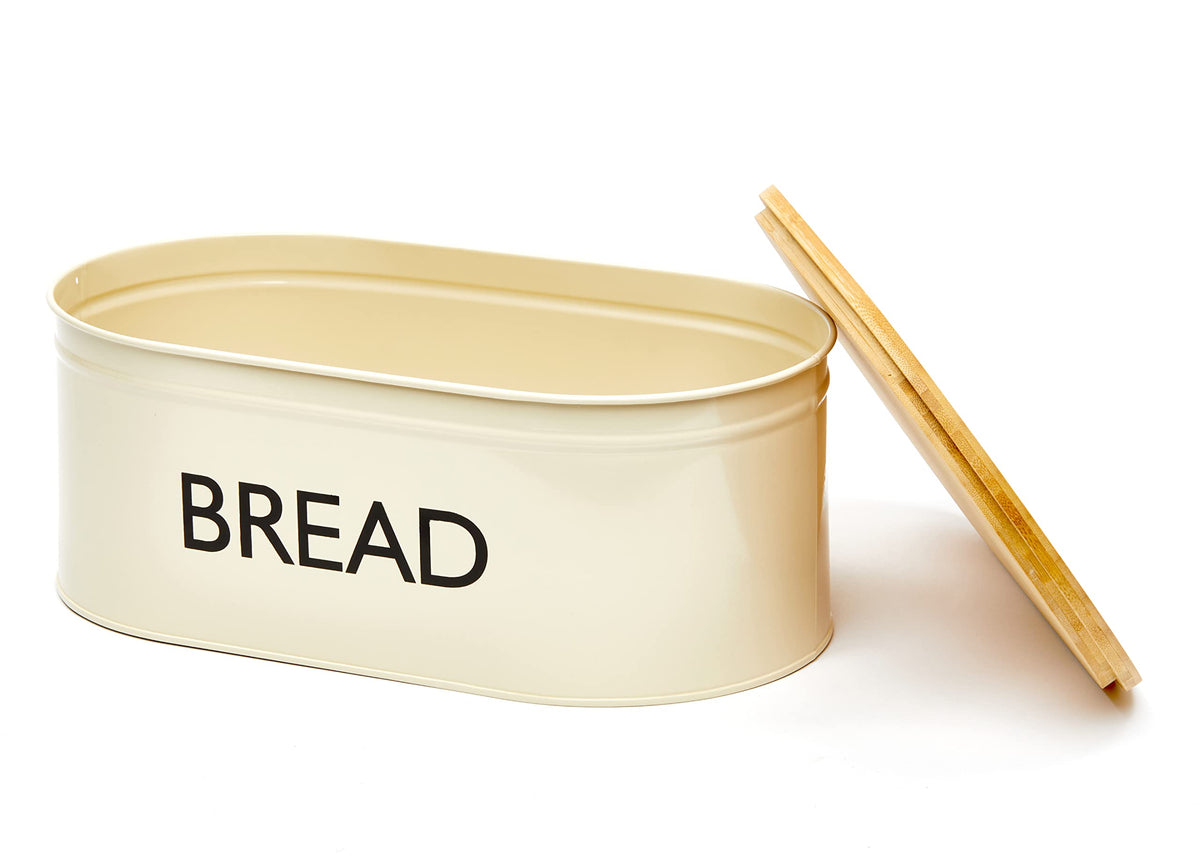 Metal Bread Box with Bamboo Lid Q2450