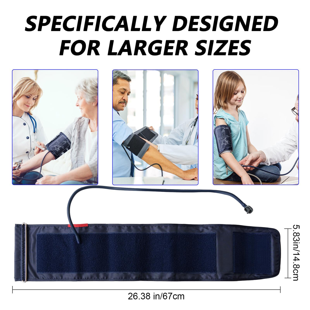 Extra Large Blood Pressure Cuff Upper Arm 8.7"-20.5" Replacement Cuff with 8 Connectors A8296