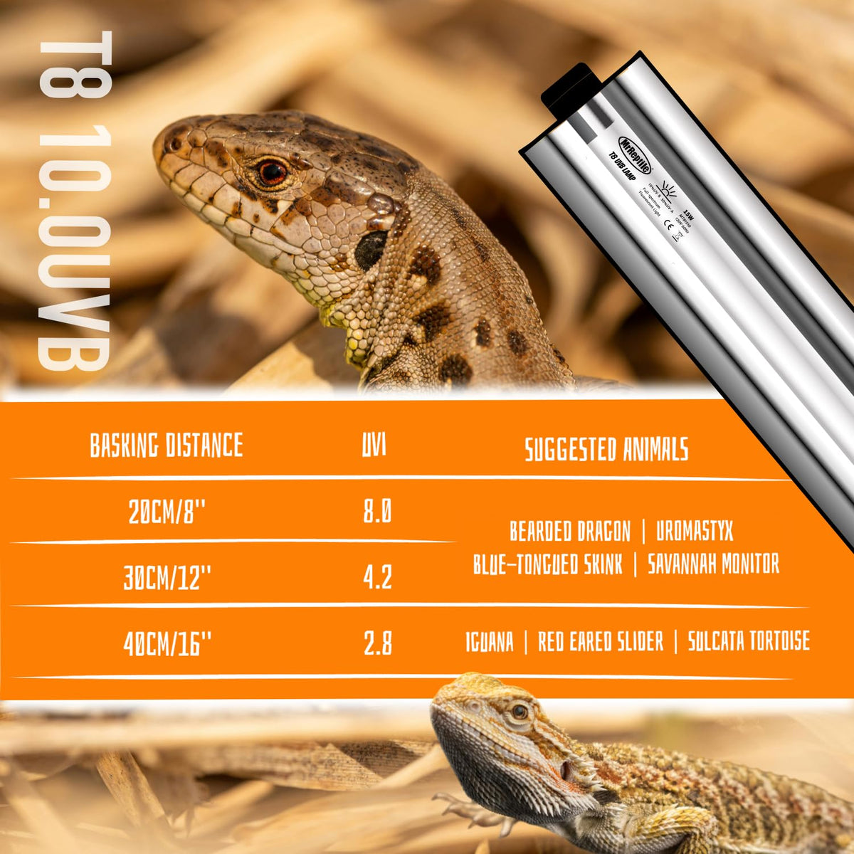 15W UVB Reptile Light Kit 18 inches J9106