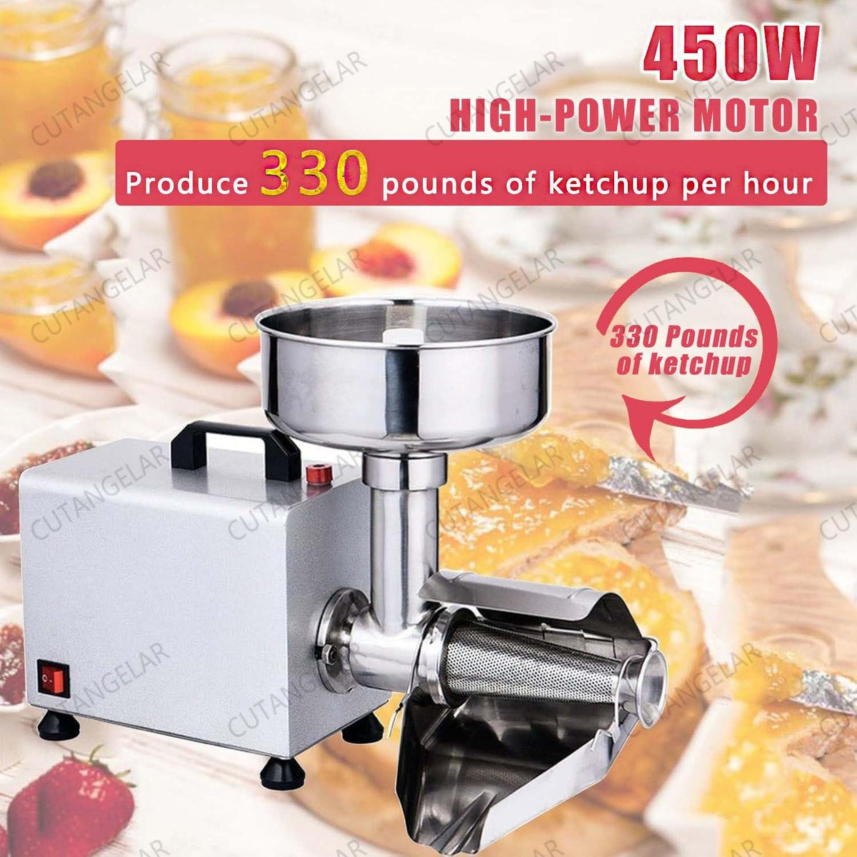 450W Electric Ketchup Maker with Adjustable Discharge Chute X1864