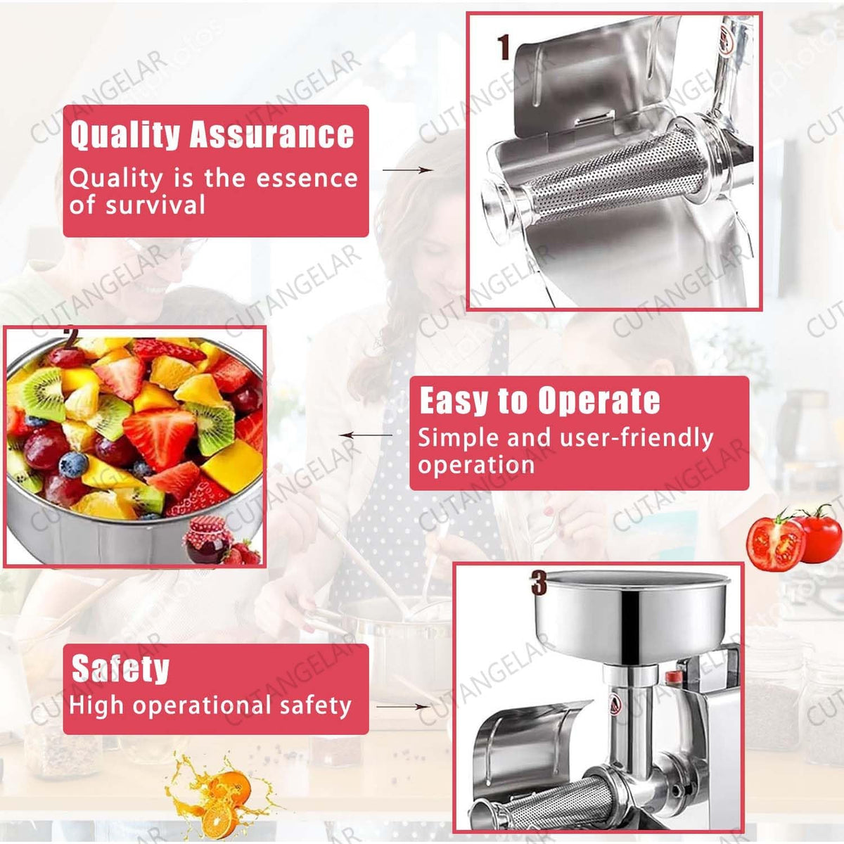 450W Electric Ketchup Maker with Adjustable Discharge Chute X1864