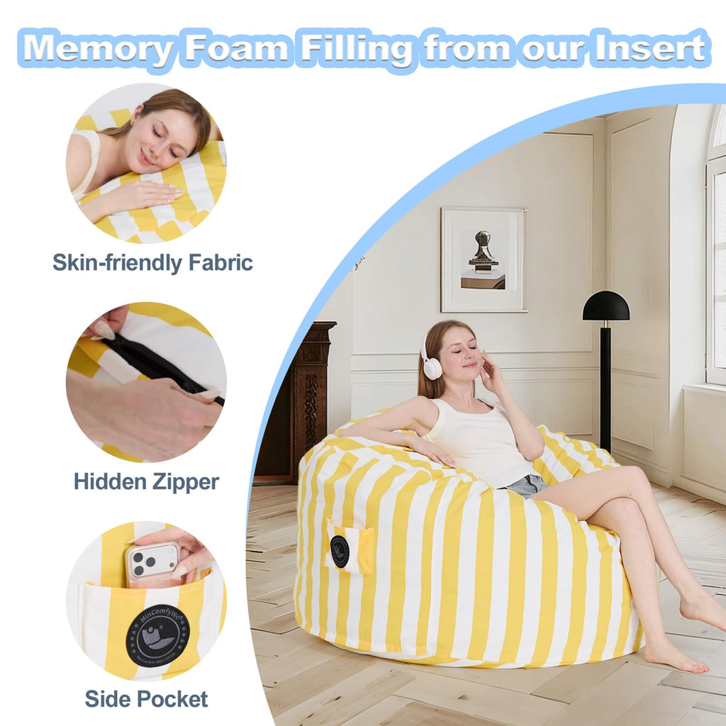 4FT Oversized Waterproof Memory Foam Bean Bag Chair F82625