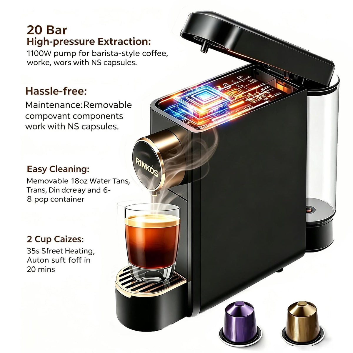 20 Bar Programmable Espresso Machine with 18oz Tank W44055
