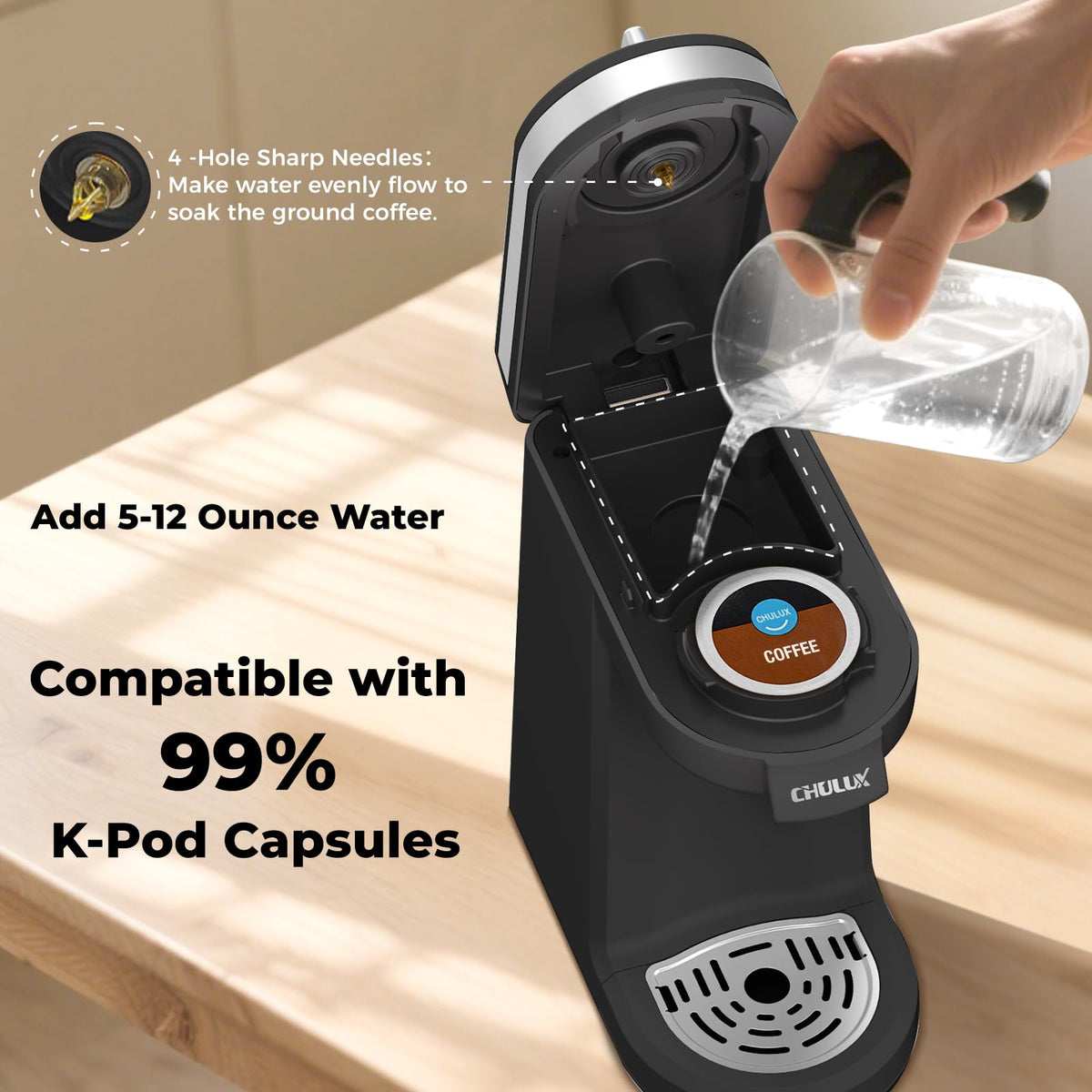 Black Mini Single Serve Coffee Maker I988