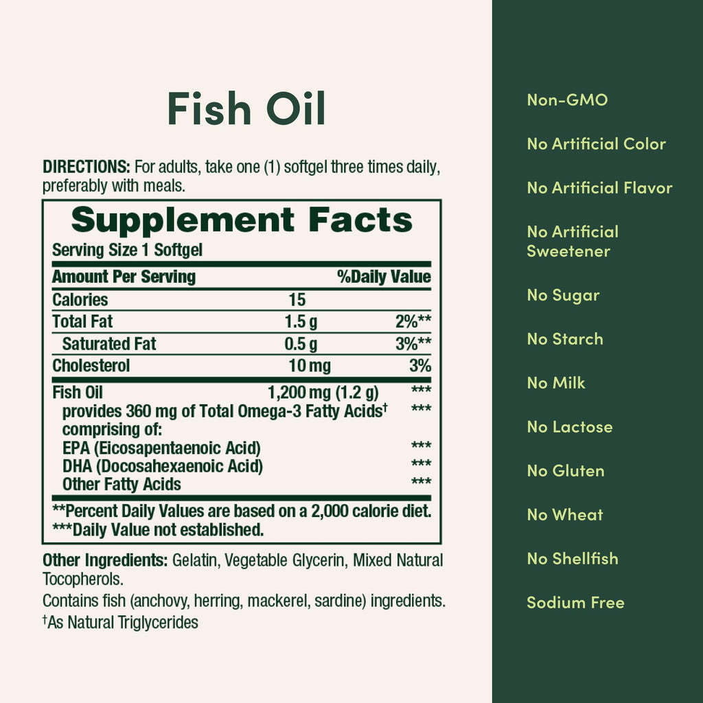 1200 Mg Omega-3 Fish Oil Softgels Pack of 2 T383220